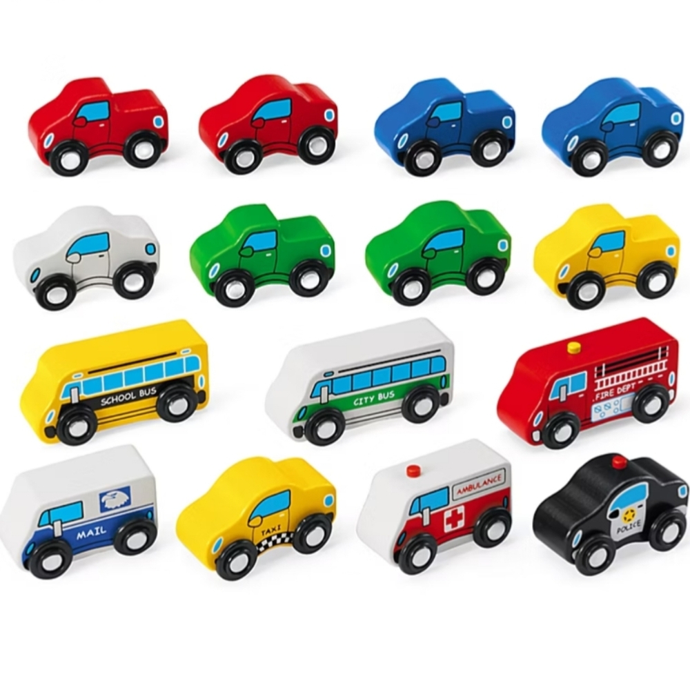 Used Lakeshore Mini Hardwood vehicles set of 15